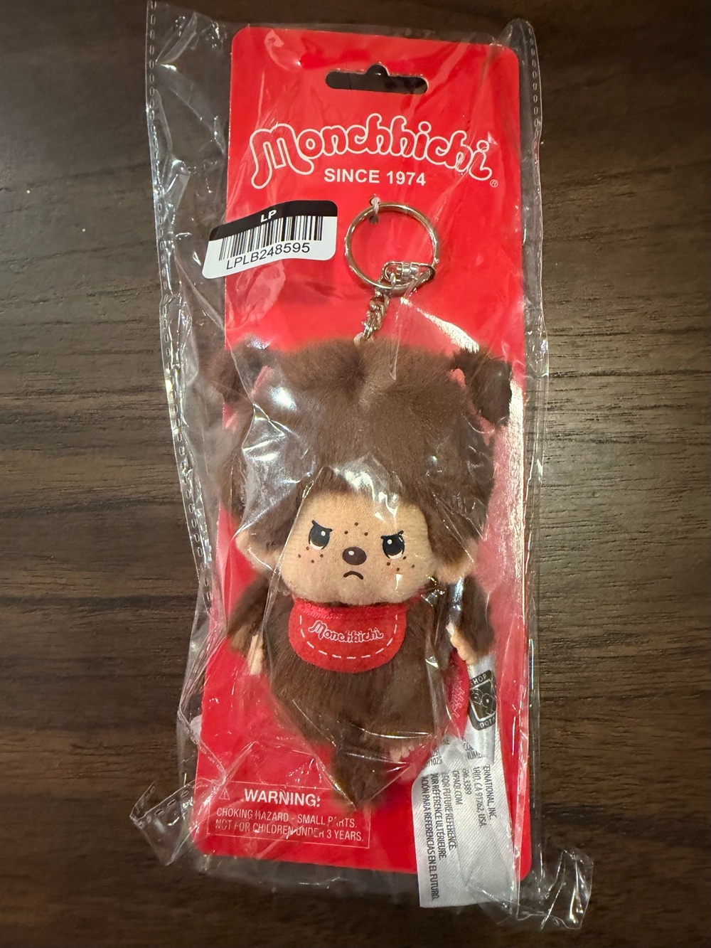 Monchhichi Classic Girl Red Bow Angry Face 4” Plush Keychain Sekiguchi